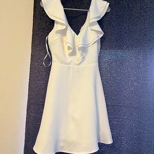 Lulus White Ruffle Skater Dress - XS